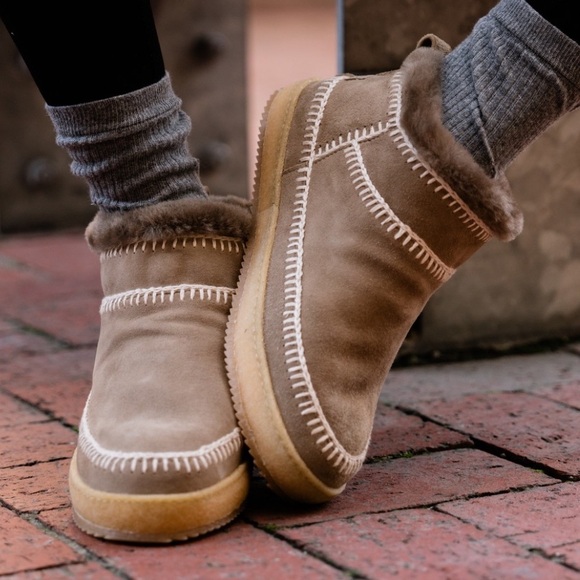 Anthropologie NWT Nyuki Low Natural crochet  Suede Laidback London Ankle Boot🙏 - Picture 12 of 14